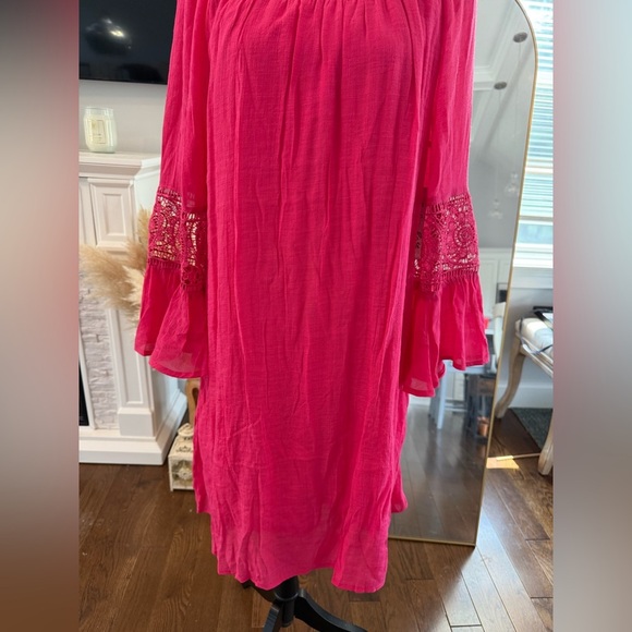 BNWT Pink Boho Dress with Lace Sleeves seems smaller for 1x - Picture 3 of 6